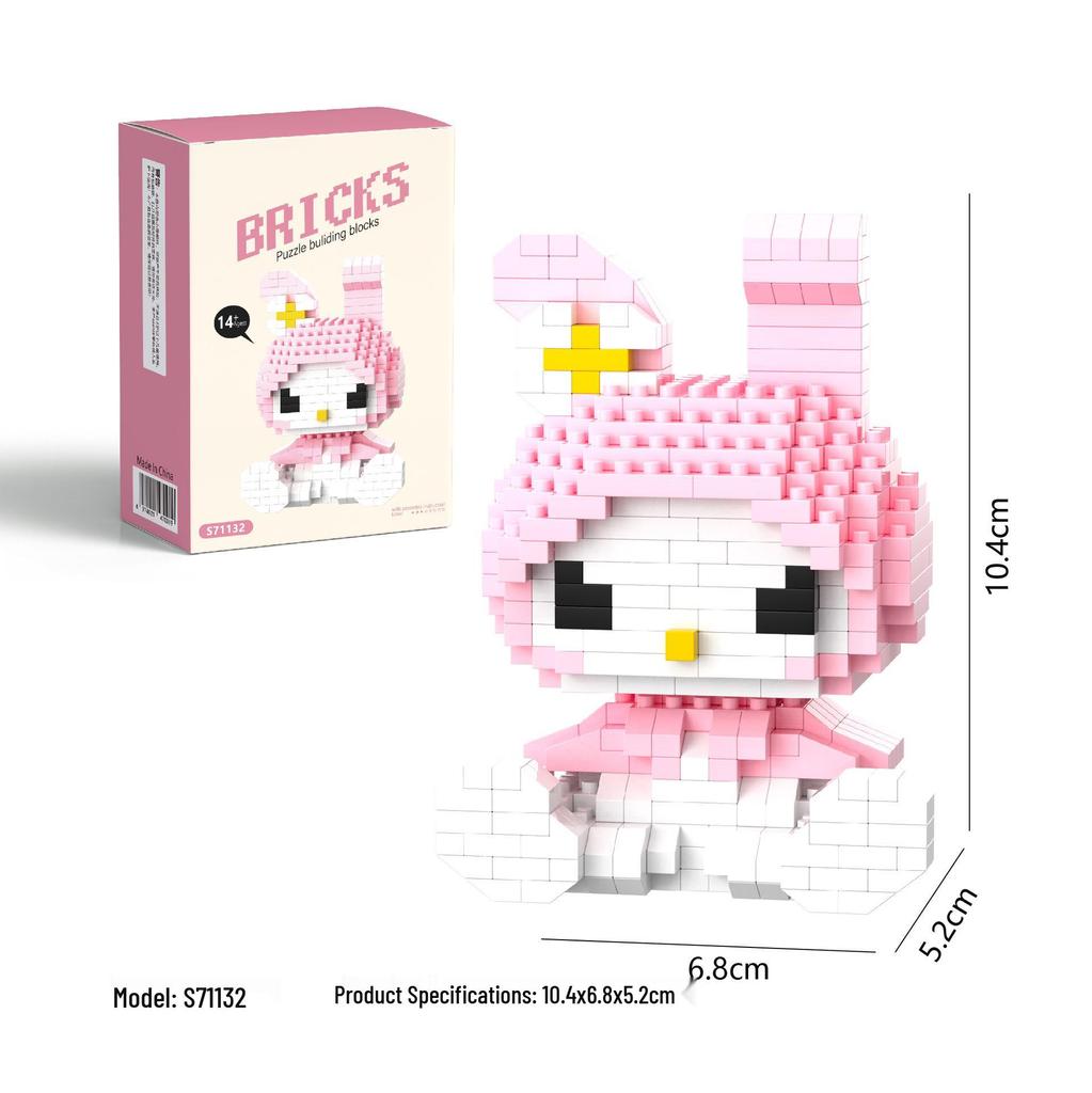 Kuromi and My Melody Compatible Building Blocks for Girls - Sanrio-Inspired Toys