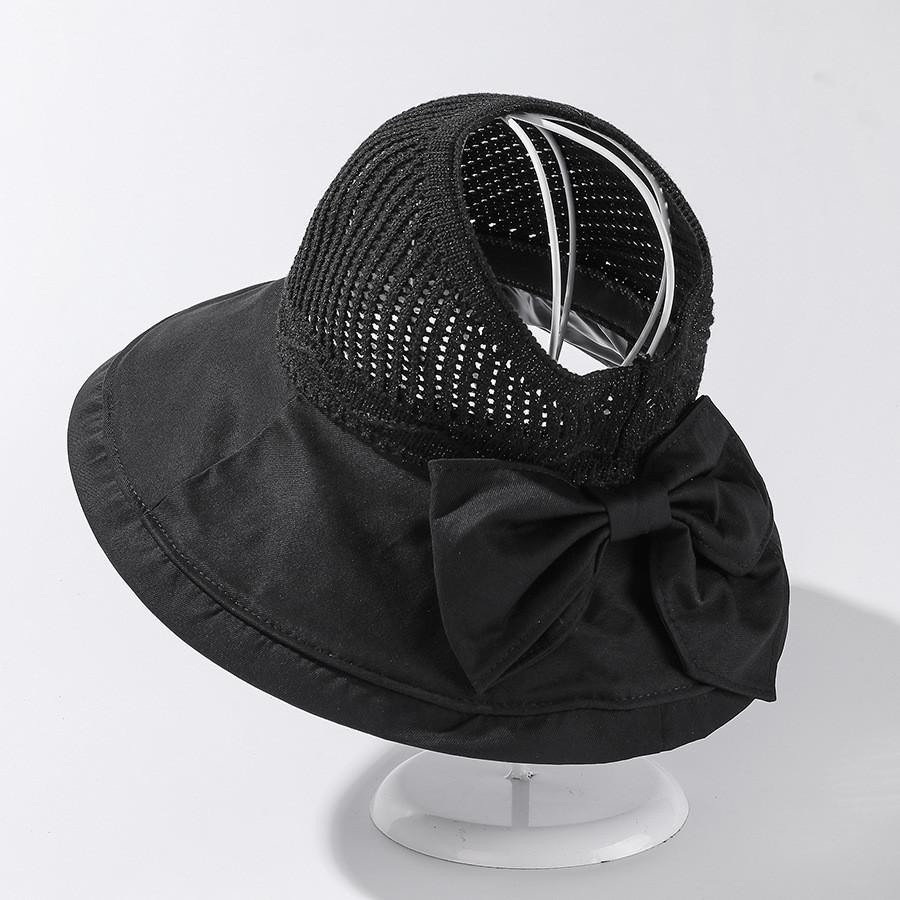 New Arrival Large Brim Sun Hat Women's Splice Black Uv Protection Cap Outdoor Casual Sunhat