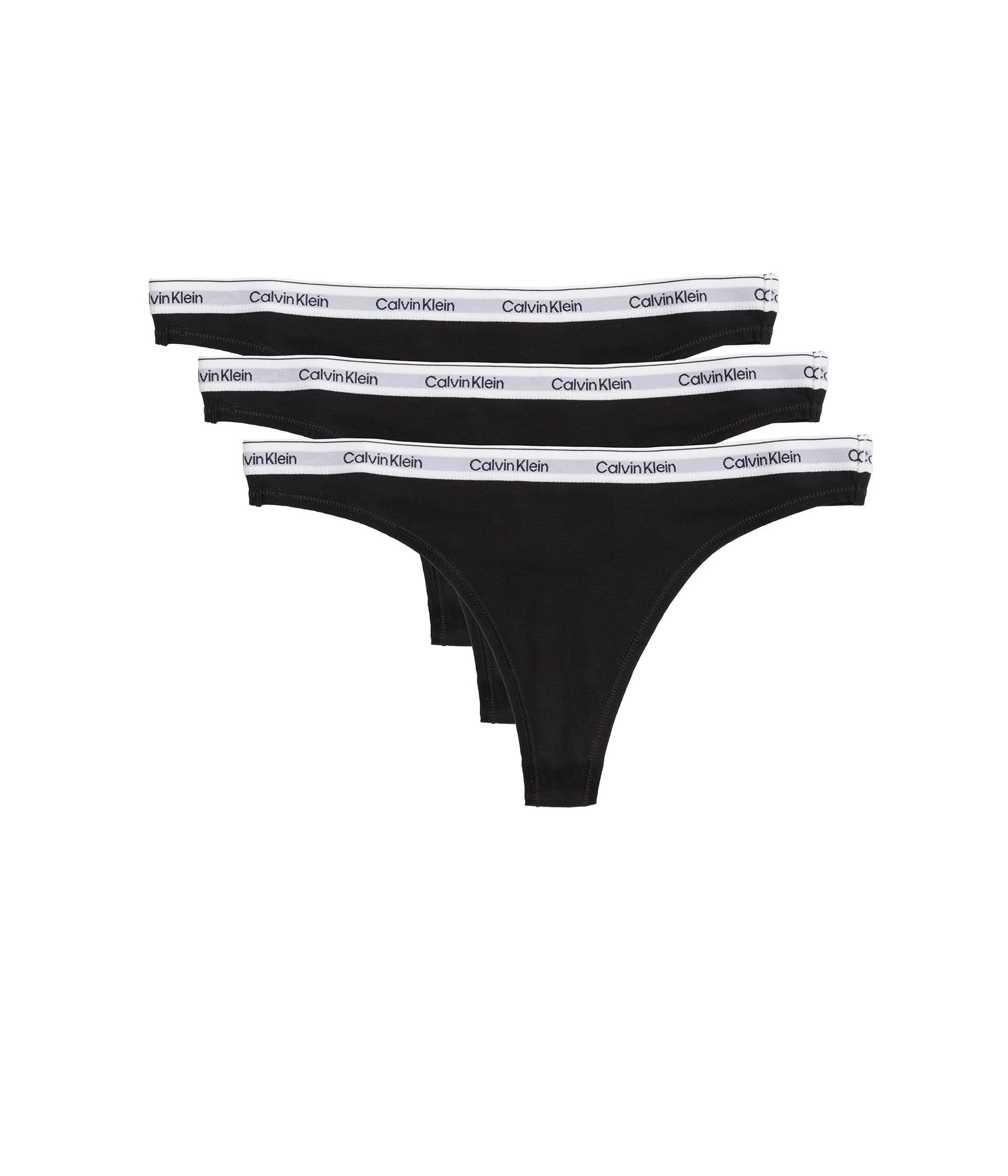 

Calvin Klein Modern Logo Thong Medium Women s 3-Pack, Black/Black/Black,