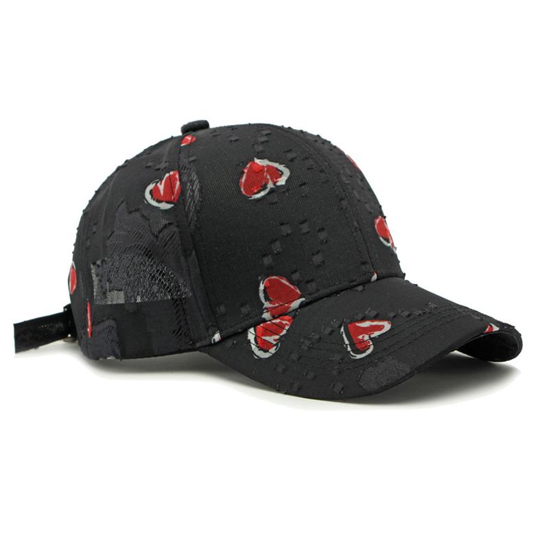 Love Print Hat Women Baseball Cap Summer Breathable Outdoor Sun Hat