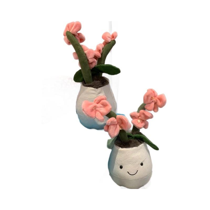 

Fun Orchid Potted Plush Toy Ornament Gift Doll, Plant Ornament