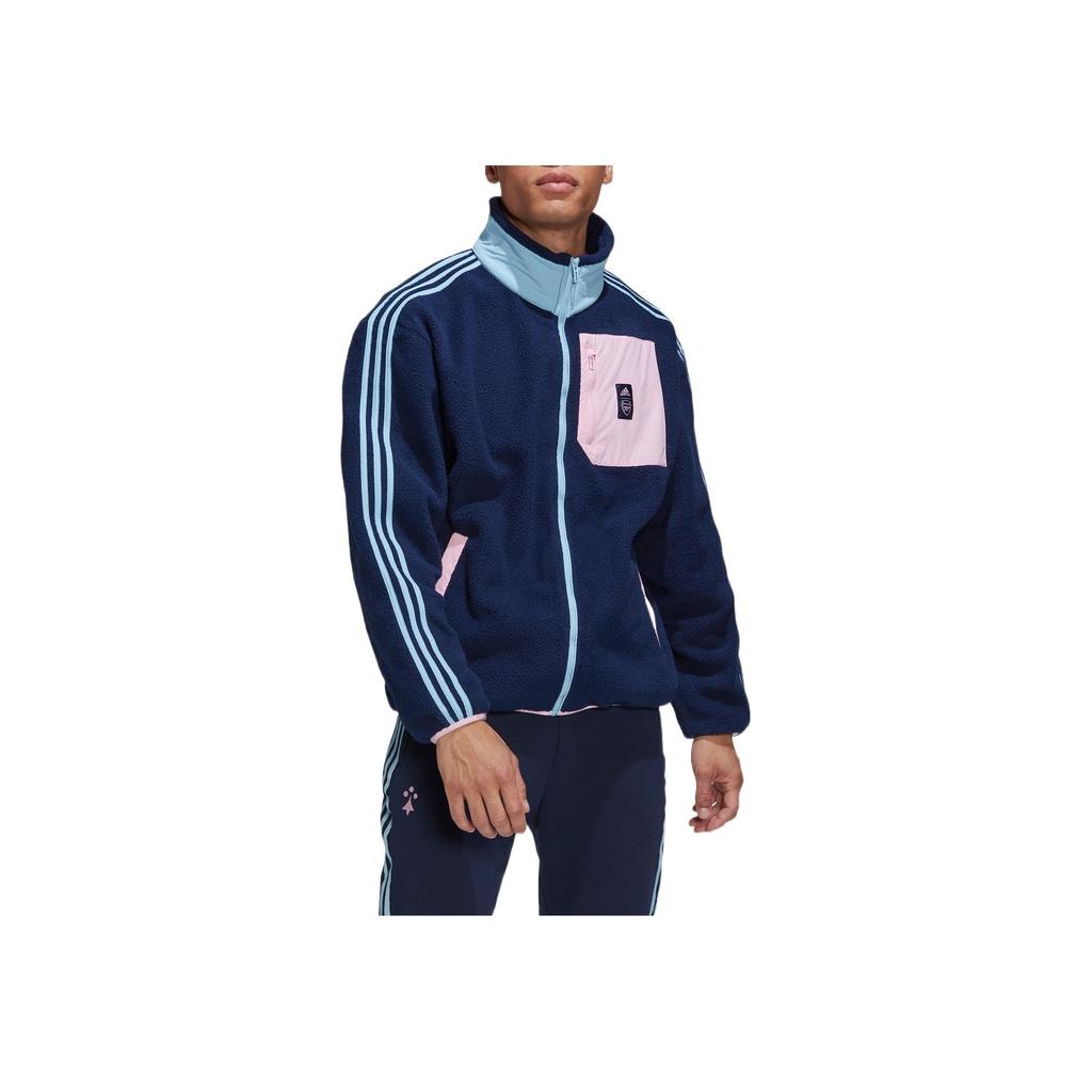Adidas Colorblock Logo Front Pocket Sports Jacket Men Jacket Blue HF4040