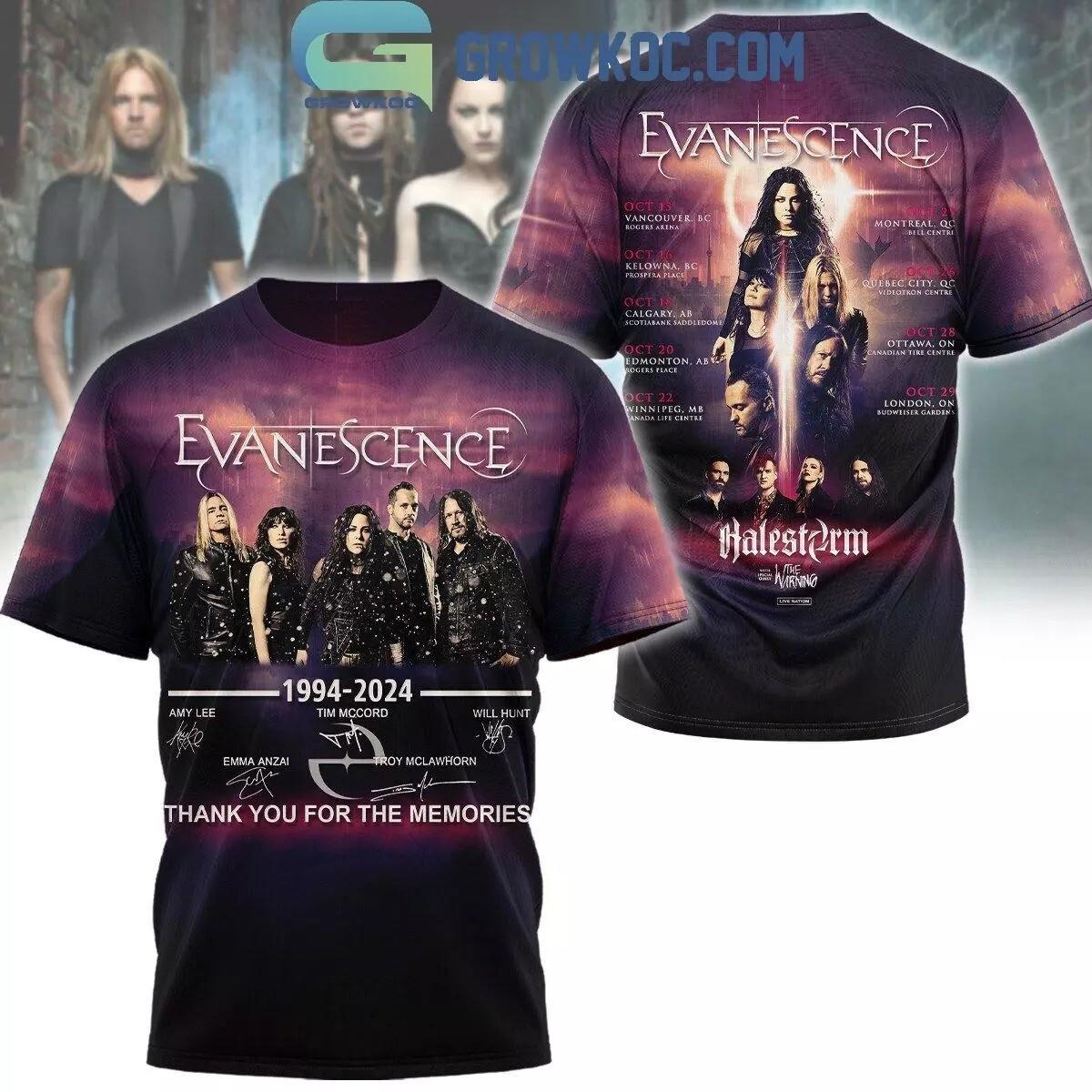 Evanescence 1994-2026 Thank You For The Memories 3D T-Shirt L