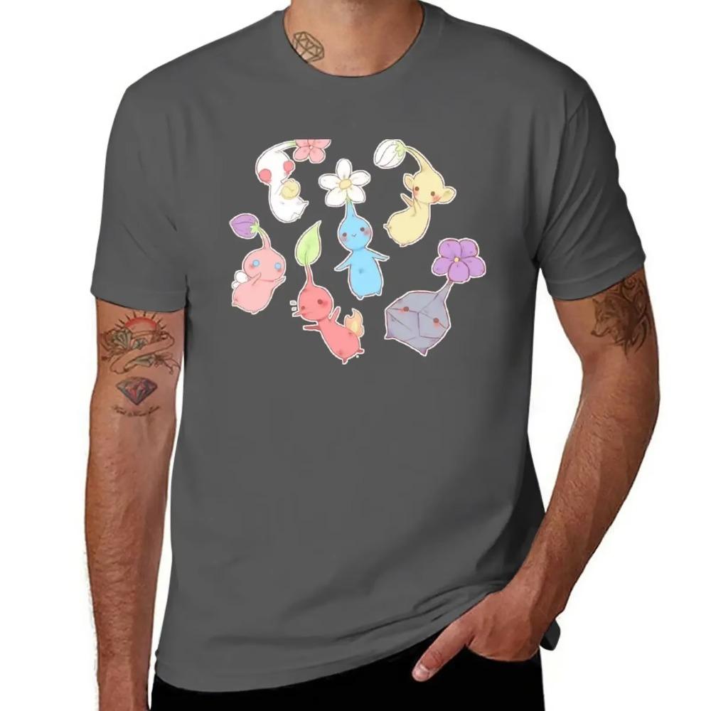 Pikmin Pattern T-Shirt Shirts Graphic Tees Plus Sizes Men Graphic T Shirts