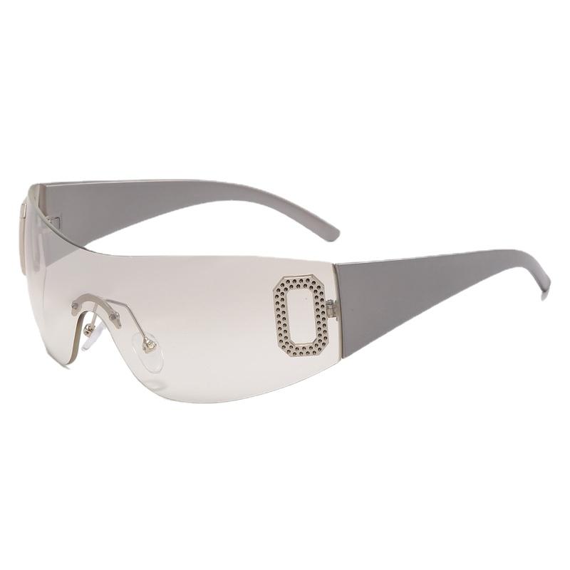 Punk One Piece Sunglasses Y2k Luxury  Wrap Around Sun Glasses 2000's Shades Eyewear UV400 Female Designer Gafas De Sol