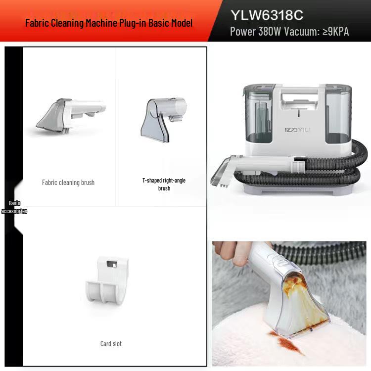 Yili 6318 Čistič látek na pohovky, závěsy a koberce: Odstraňování skvrn a vysávací systém