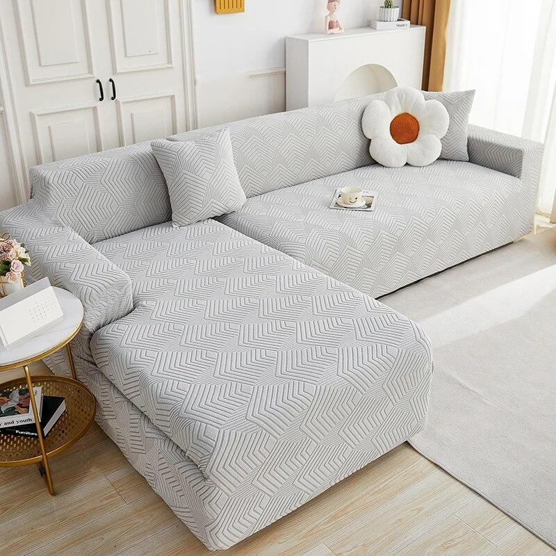 Žakárový potah na pohovku do obývacího pokoje, potah na sedák pohovky, nastavitelný potah na pohovku, rohový potah na pohovku ve tvaru L, domácí dekorace, pratelný