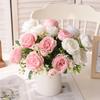 Home Decor Peony & Persian Rose Bouquet (5-Head) for Weddings