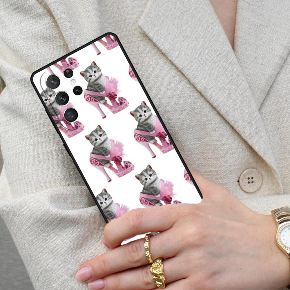 Kiss lovely Cats Cell Phone Case for Samsung Galaxy S26 Ultra S25 S24 S23 S22 S21 S20 Note10 Cover