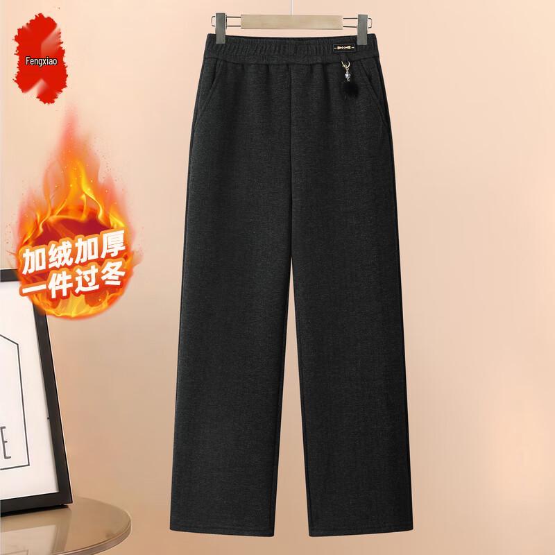 

FENGXIAO Women s Winter Fleece-Lined Straight-Leg Casual Pants 4XL