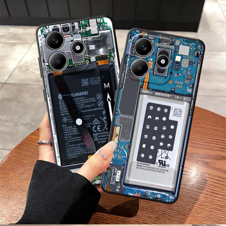 Motherboard Circuit Board Case for Xiaomi Poco F3 F4 F5 C65 M3 M4 Pro C50 C51 M5 X3 X4 X5 Soft Back Phone Cover