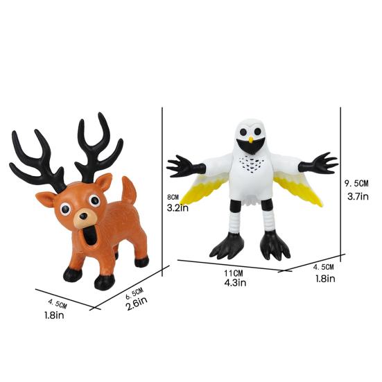 Yousheng 5/10Pcs Survival Horror Game Action Figure Cartoon Deer Owl Ram Men Figurine Statue Decoration Ornament Forest Night Game Fans Collectibles