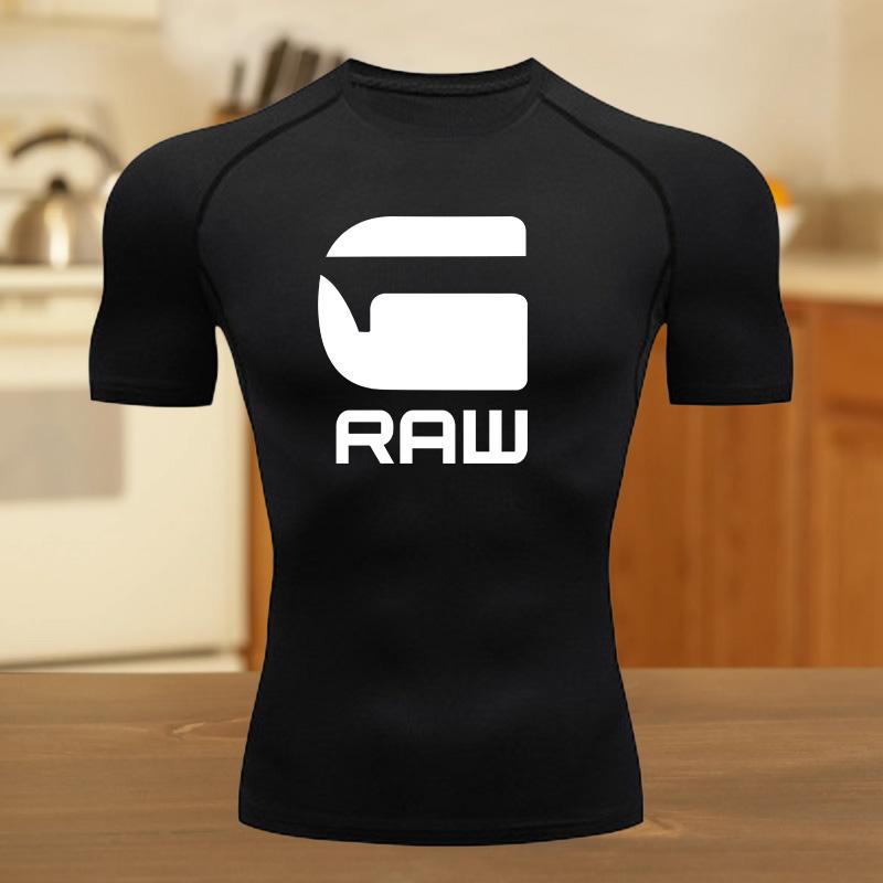 Men Compression Shirt for Workout Quick Dry Top Breathable Sweat Absorbing Tight Fit Fitness Suit T-Shirt Gym Sweat-Resistant