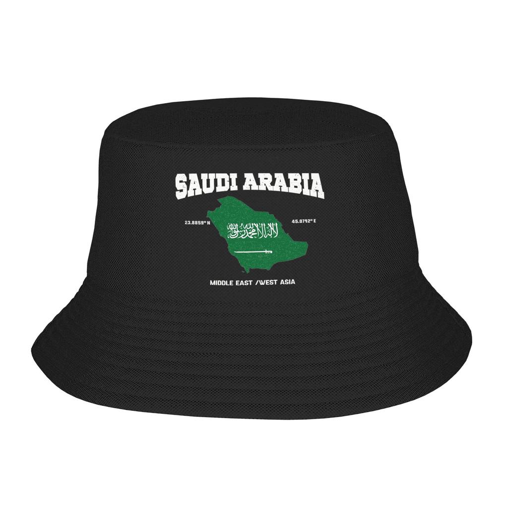 Kingdom Saudi Arabia Bucket Hats for Unisex Women Vocation Saudi National Day Bob Hat for Hiking Caps