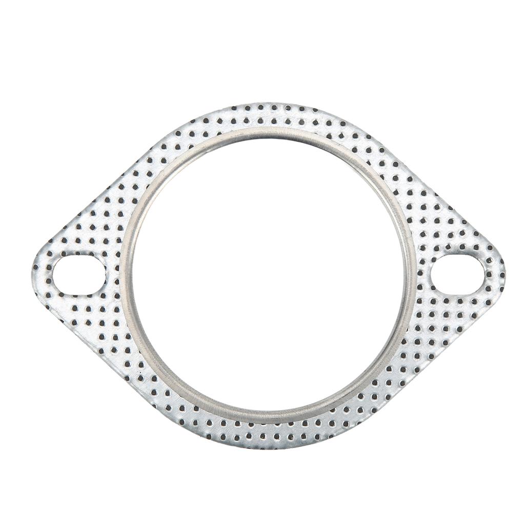 2 Hole Exhaust Pipe Flange Gasket Perforated Steel Universal for 3in 76mm Turbo Vehicle