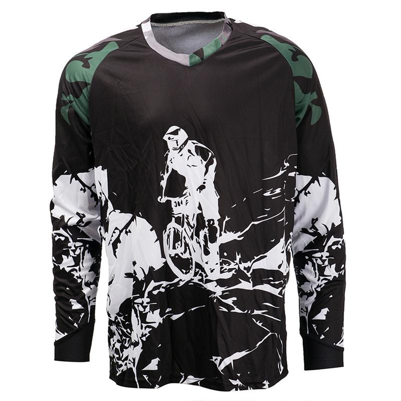 Maglia da Ciclismo Traspirante da Uomo a Manica Lunga Downhill Bike mtb Jersey DH BMX Maglietta Offroad Abbigliamento Motociclistico Top Maglia Motocross