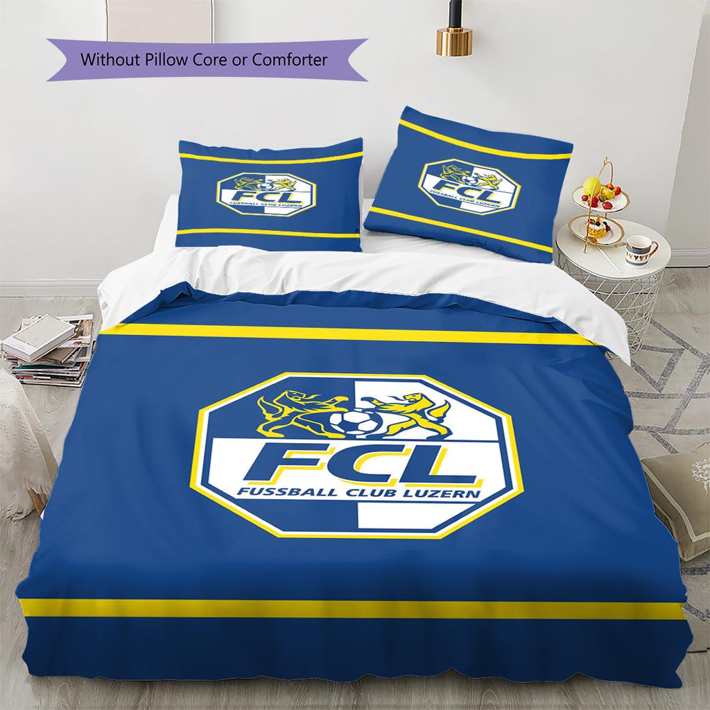 Set Biancheria da Letto con Fantasia FC Luzern Copripiumino Federa Decorazione per la Casa Regalo (1 * copripiumino + 2 * federa, senza nucleo)