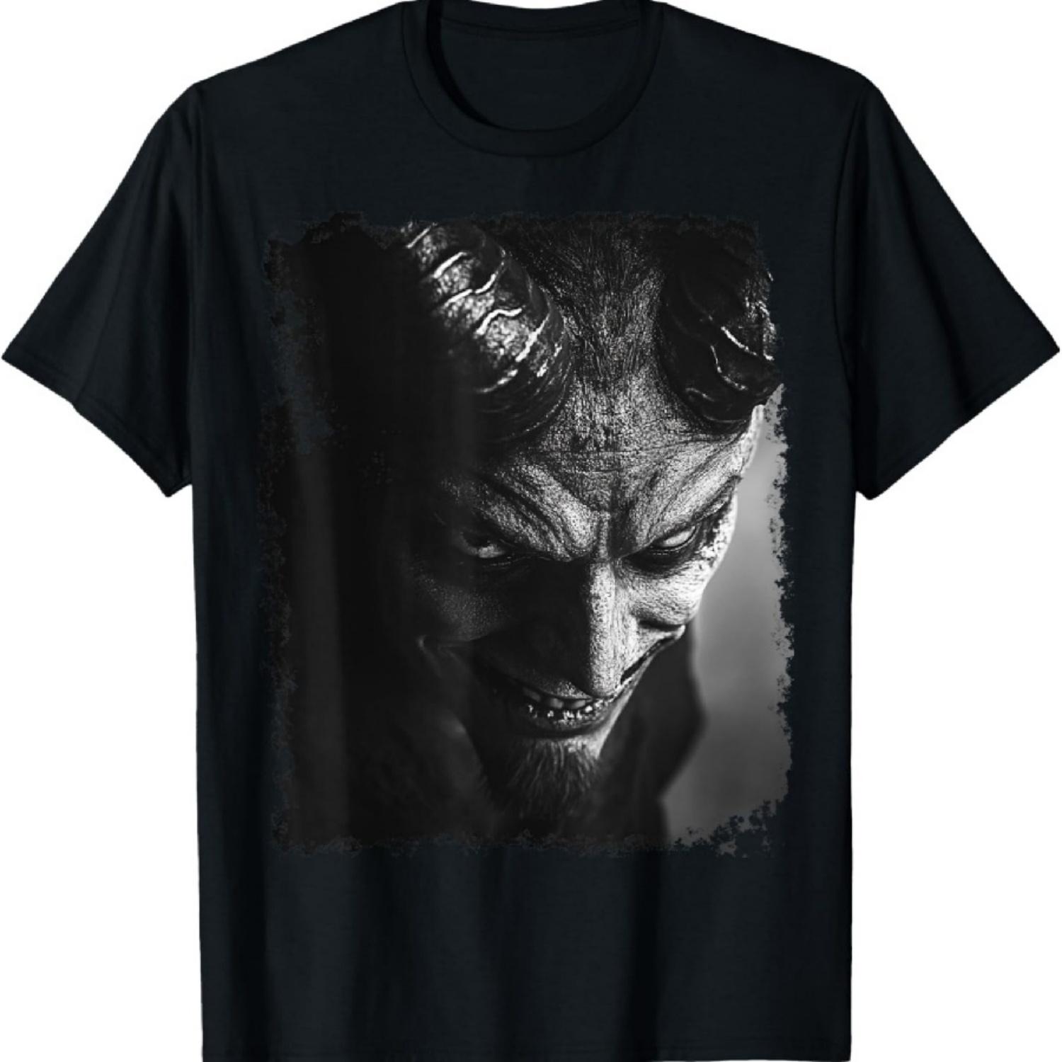 Черно-белая футболка «Дьявол-демон» S