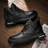 Autumn new men's casual short boots British style high-top lace-up leather Martin boots retro sports men's shoes
