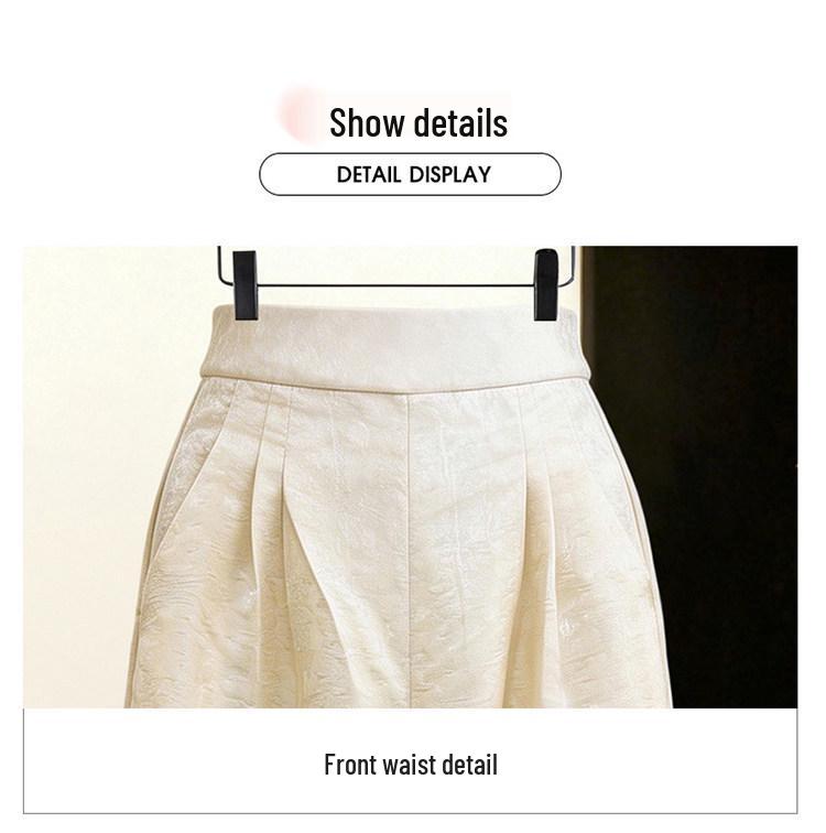 Spring/Summer 2026 Stylish High-Waisted Chinese Wide-Leg Pants with Hidden Pattern