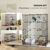 Four-Tier DIY Large Cat Cage with Hammock, Ramps, Five Doors, Indoor Use for 1-3 Cats, Black