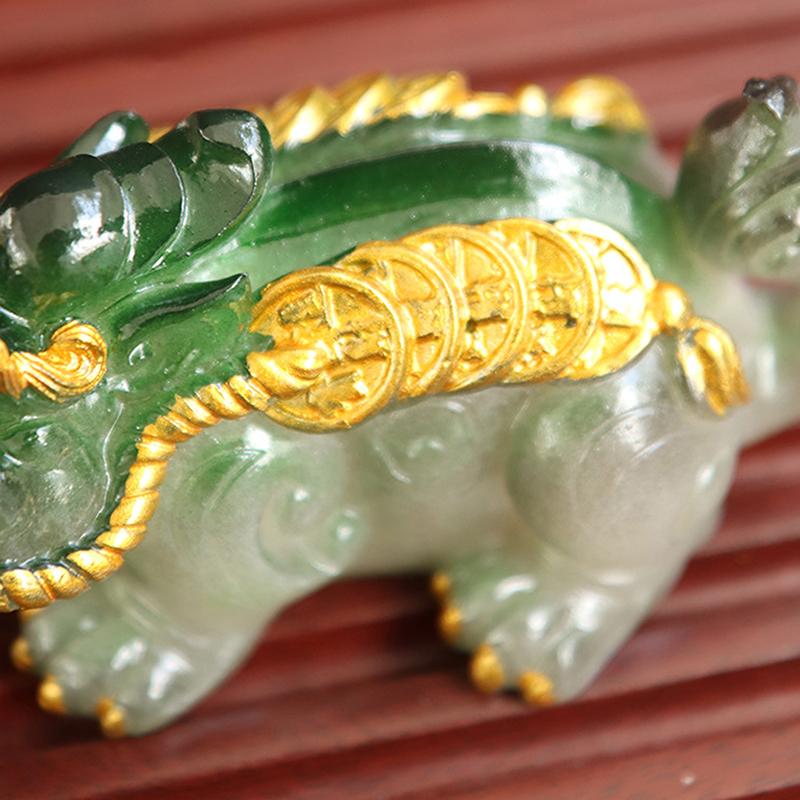1Pcs Chinese Resin Discolored Tea Pet Lucky Cute Golden Toad Ornaments Desktop Handmade Crafts Home Tea Set Decoration