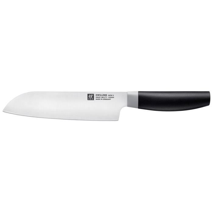 ZWILLING Now S - Couteau Santoku (18 cm) - Acier Inoxydable - Noir