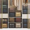 Retractable Wardrobe Organizer: Built-in Partition Box for Socks, Underwear, and Clothing Storage.