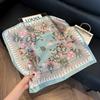 New silk scarf women's fashion versatile high-end small square scarf Korean version neck protection scarf spring and autumn retro scarf binding bag