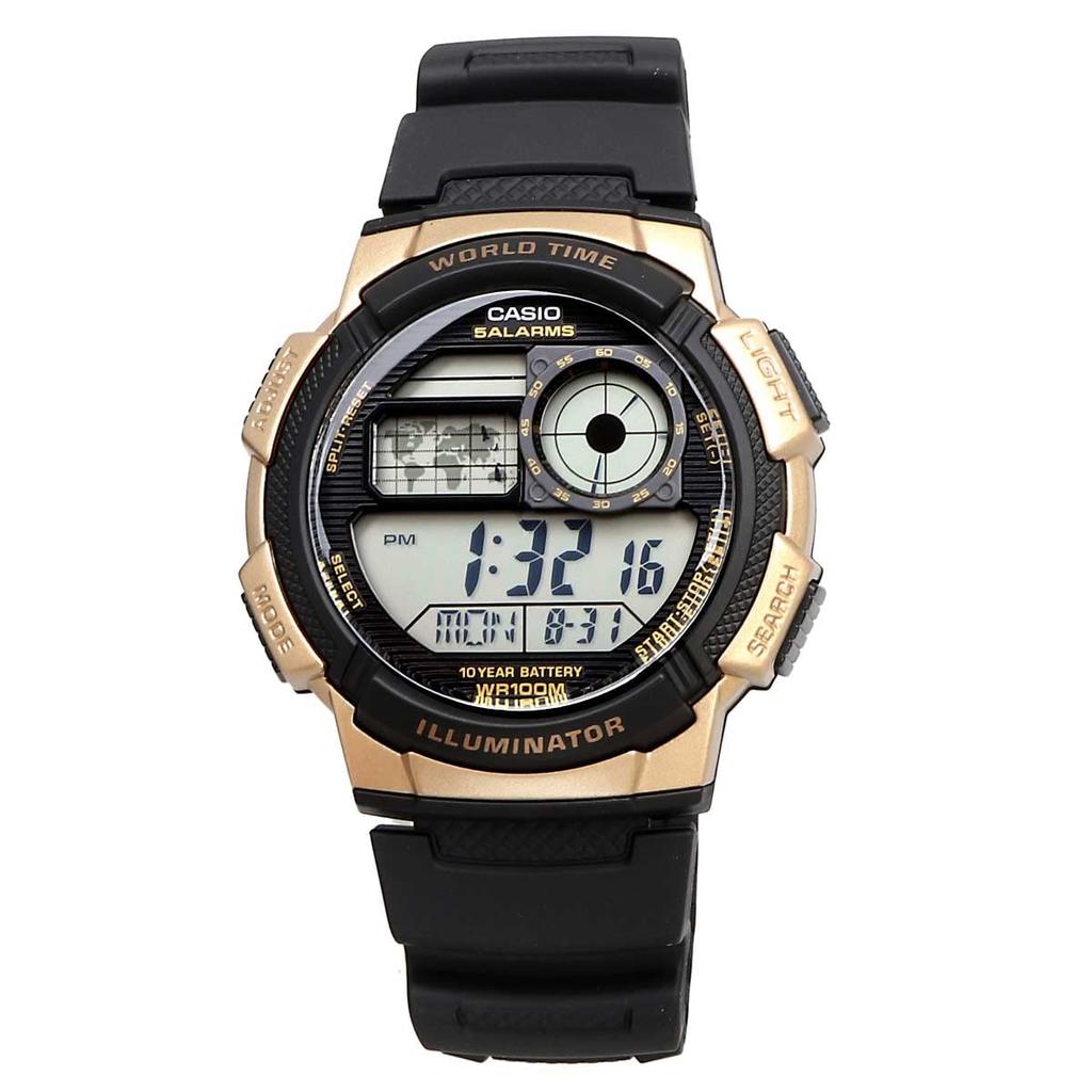 CASIO World Time Digital Watch Black Men's AE-1000W-1A3V
