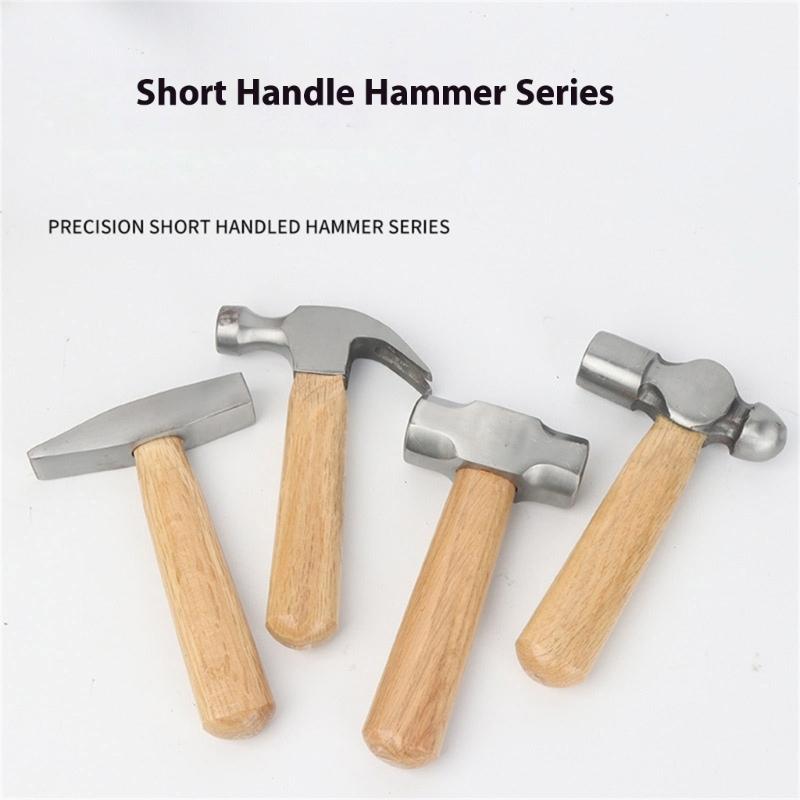 Multipurpose Shock Resistant Compact Hammer With Rustproof Head And Reinforced Wooden Grip For Workshop Precise Work