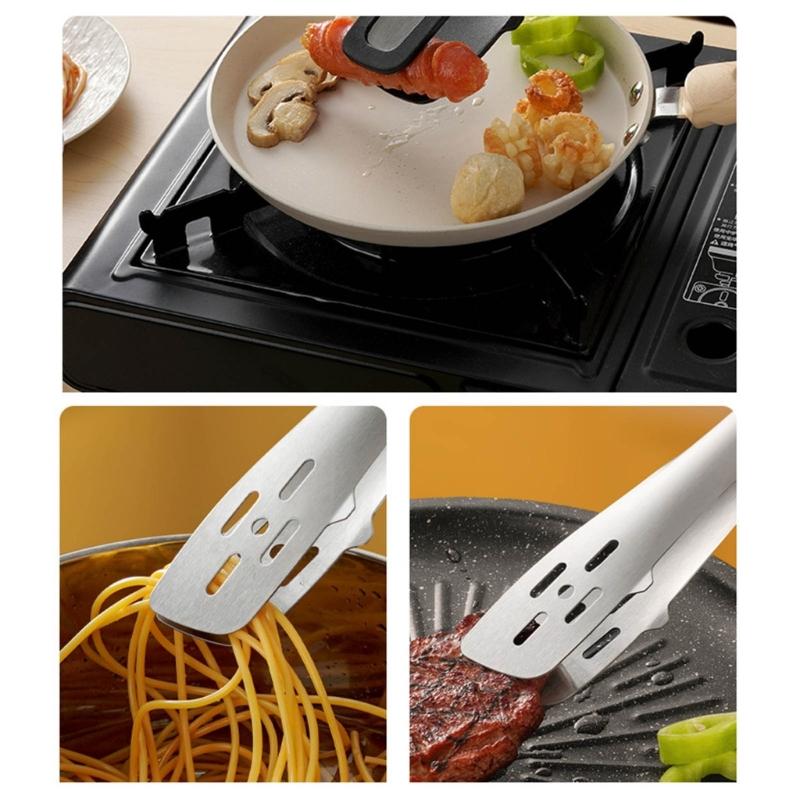 2 Piece Multipurpose Rustless steel Cooking Tongs Slip Polystyrene Grip Heatproof For Roasting Serving
