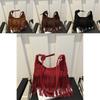 Borsa Tote da Donna Vintage Elegante con Frange Grande Capacità Borsa a Mano Chic per Tutti i Giorni