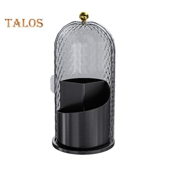 Toothbrush Holder with Cover Cosmetic Storage Box Organizer Dustproof 360-Degree Rotating Toothbrush Makeup Brush Holder