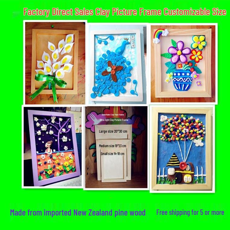 Handmade 3D Snow Mud Clay Picture Frame for Children