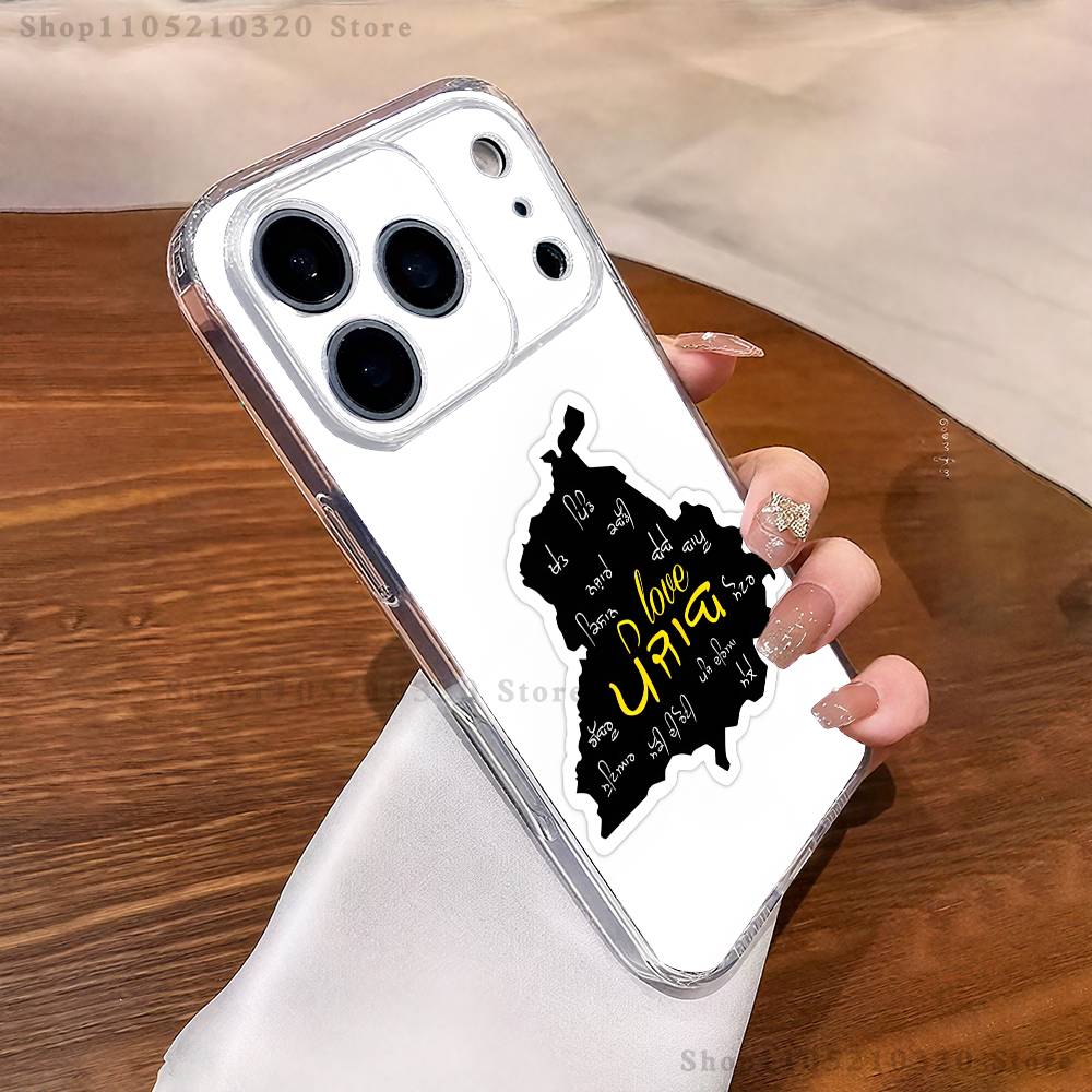 Punjab Map Phone Case For iPhone 17,16,15,14,13,12,11 Pro,Max,Plus,X,XS,XR,SE4,E Mini Transparent Soft Cover