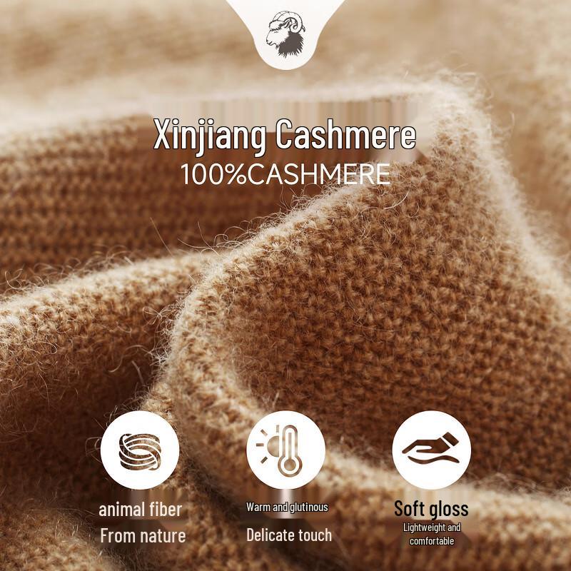 Zhaojun Women's 100% Cashmere Thick Round Neck Cardigan