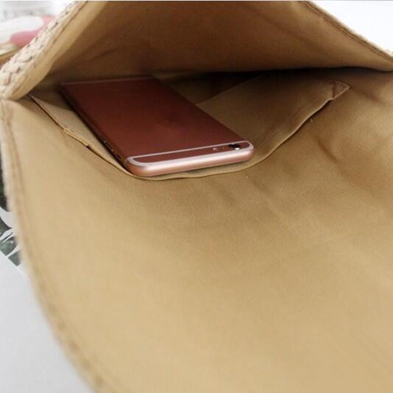 Summer Beach Straw with Ball Pendant Women Travel Shoulder Crossbody Bags