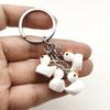 Simple Design Five Mini Yellow Duck Keychain for Women Men Creative Resin Ducks Pendant Cary Keyring Bag Key Chain Jewelry