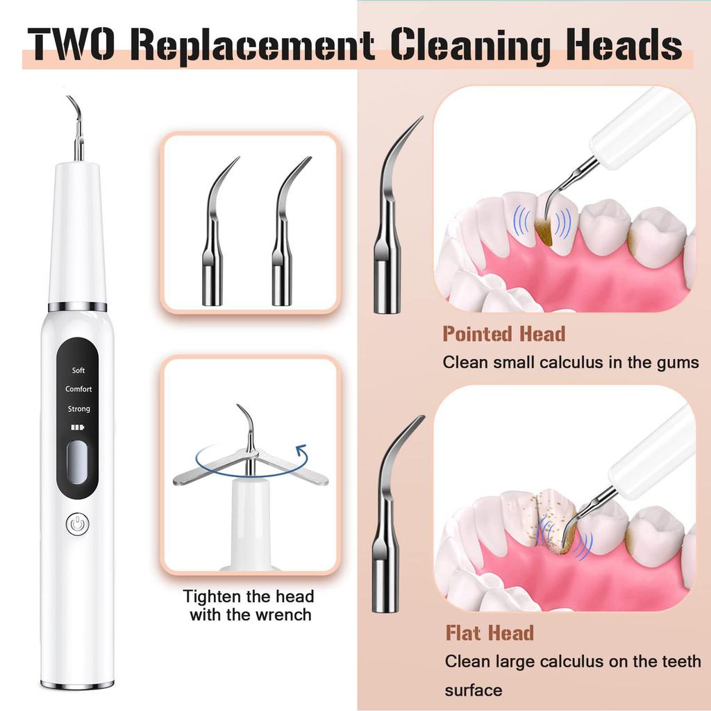 Leisen Ultrasonic Electric Tartar Remover – Portable Home Dental Cleaner