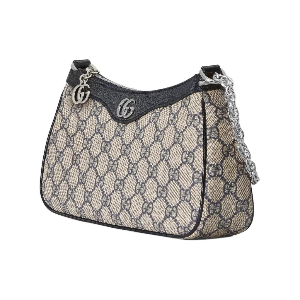 GUCCI Ophidia Canvas With Leather Shoulder Bag, Handbag Small Women's Beige & Blue 735132-96IWN-4076