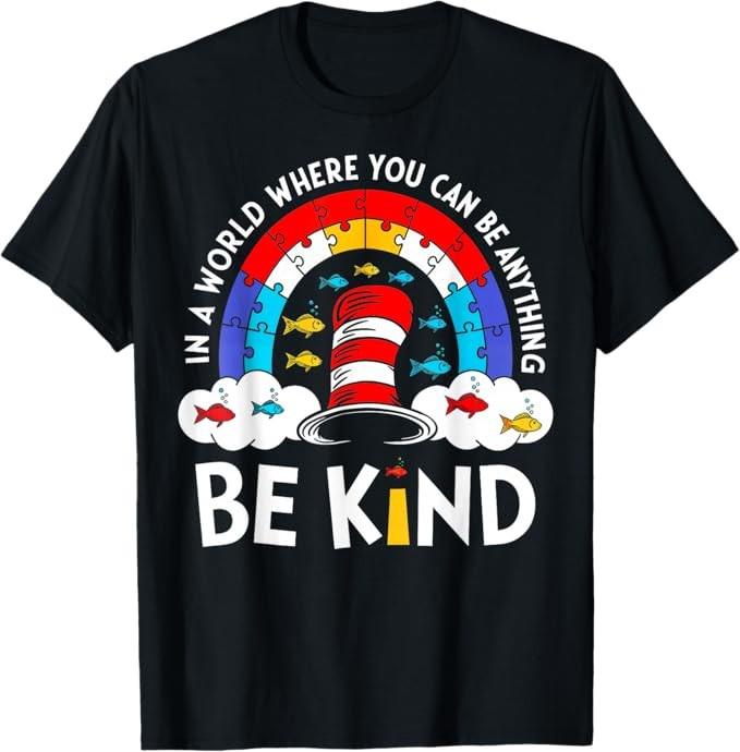 Autism Awareness for Teacher Why Fit in Doctor Cat Hat Cool T-Shirt S-4XL S разноцветный