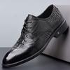 Strictly selected men's casual leather shoes crocodile pattern fashion platform leather wedding shoes British style business dress Wenzhou men's shoes