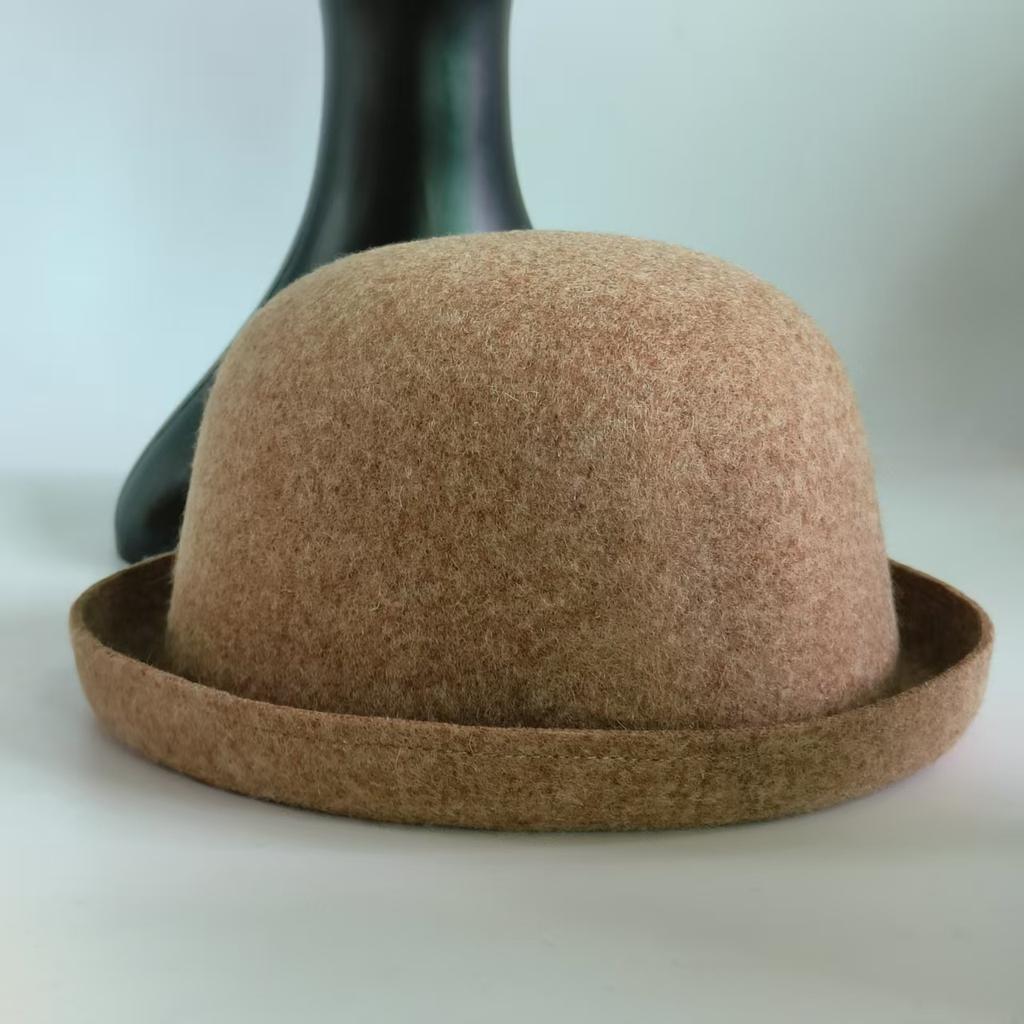 100% wol bolhoed Tophoed dames heren effen derby hoed Kerkhoed Herfst winter koepel Britse klassieker vintage vilten tophoed