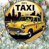 D Flat  A Flat Aluminum Sign with a Yellow Taxi Design Ideal for Decorating Walls Suitable for Indoor And Outdoor Settings