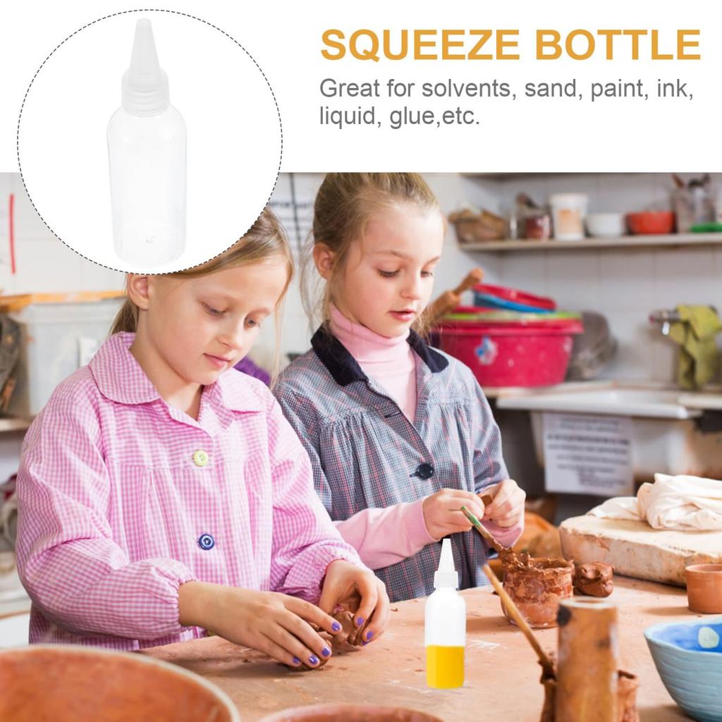 Set of 15 oz Clear Squeeze Bottles with Nozzles Refillable Applicator Bottles for Convenient for Dispensing 2.99 - Liquids, Inks, Adhesives, etc. -