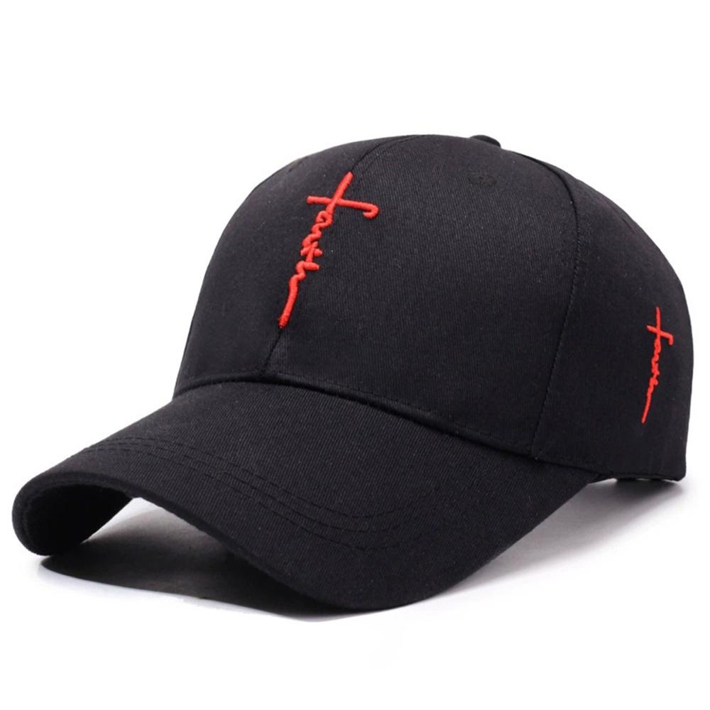Embroidery English Cross Casual Baseball Cap Men's Women's Youth Adjustable Hat