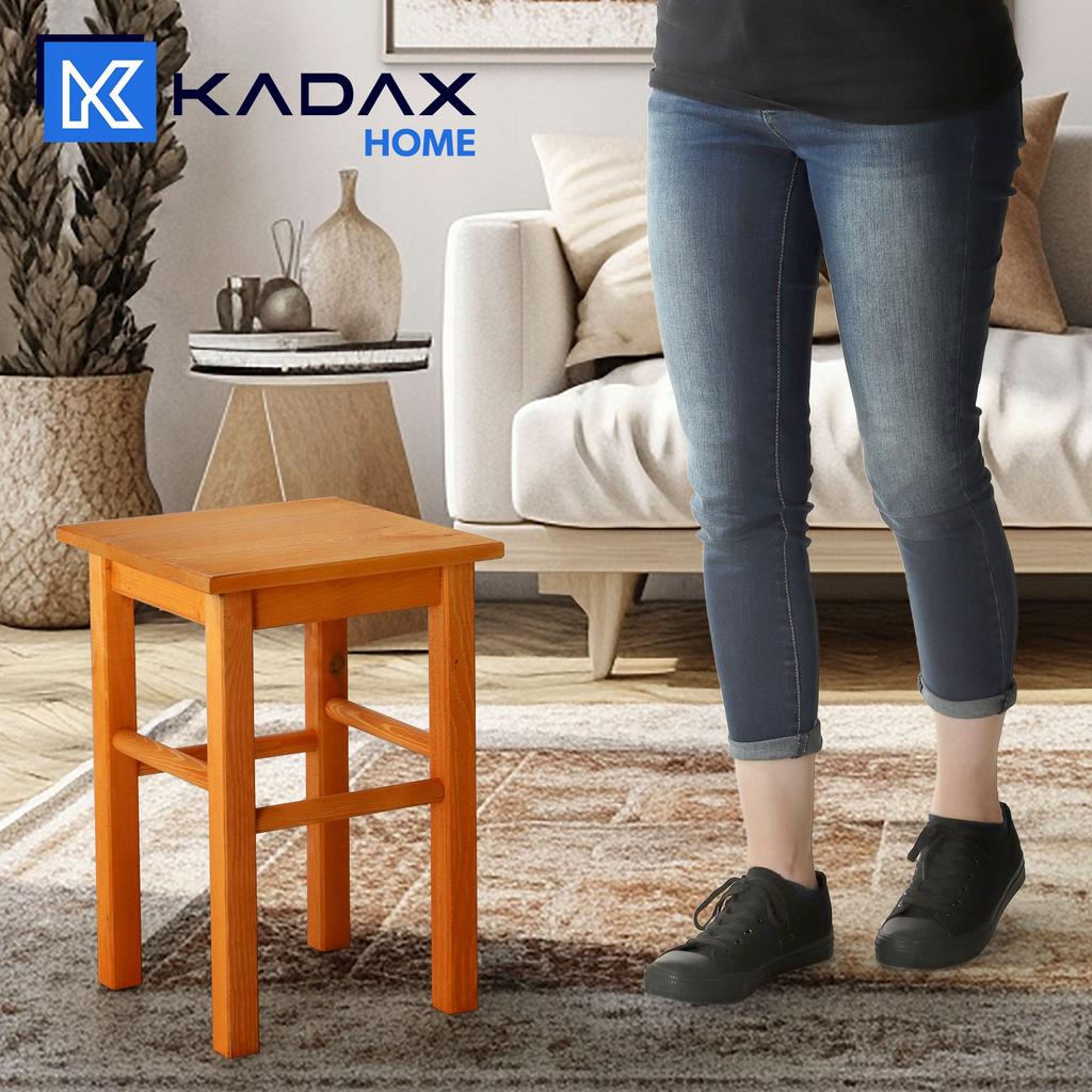 KADAX Wooden Kitchen Stool Chair 43.5cm Solid Alder