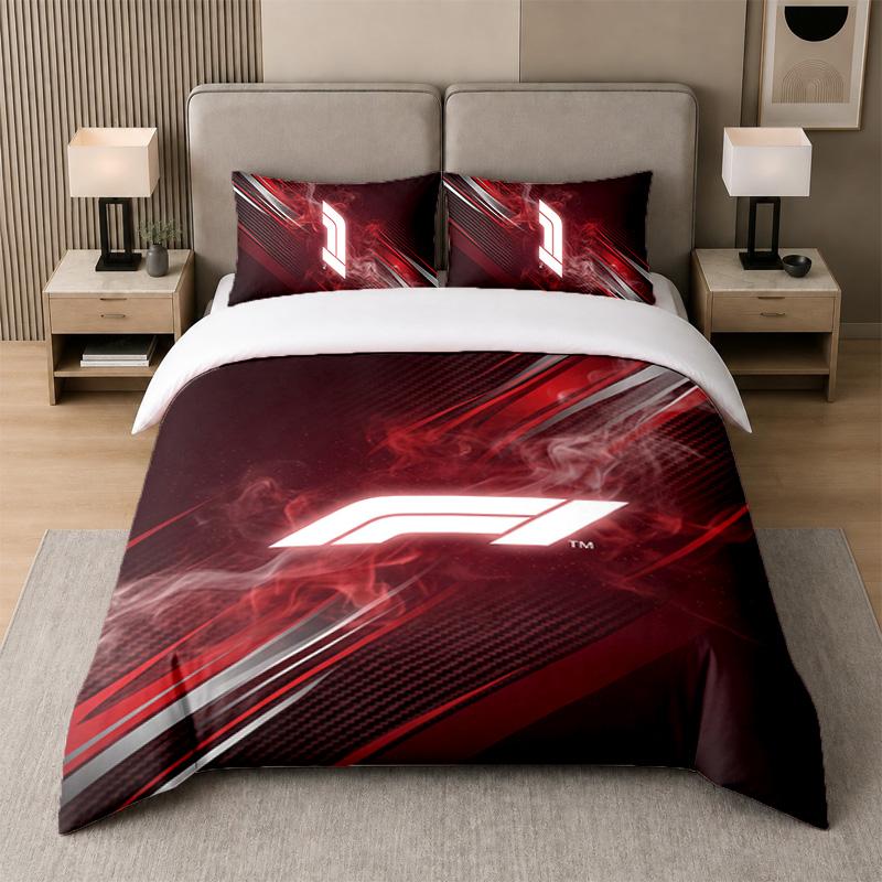 3Pcs Bedding SetF1 Soft Bed Sheet and Two Pillowcases Home Bedroom Decor