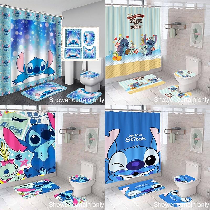 Lilo Stitch Duschvorhang Wasserdicht Schimmelresistent Und Niedlich Heimdekoration